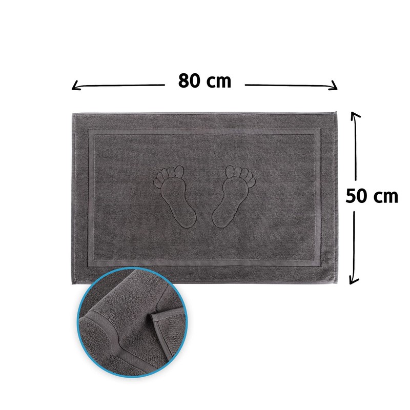 Komfortec Bath Mat 2 pcs,%100 Coton & 800 g/m², Washable,
