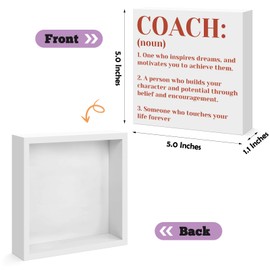 Coach Gifts for Women Men Coach Appreciation Gifts Birthday Christmas Thank You Gifts for Coach Inspirational Coach Sign Wooden Box Sign for Home Office Shelf Desk Table Decor
