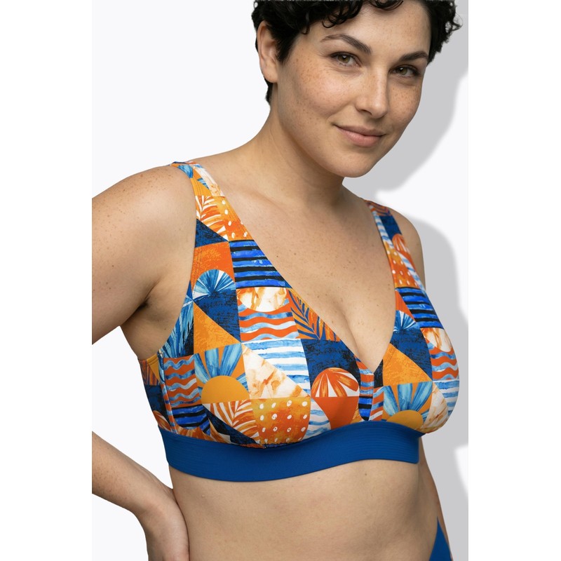 Ulla Popken Bikini con Fantasia a Quadri, Coppe morbide e