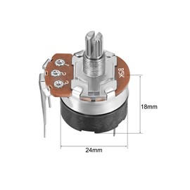 uxcell WH138 Potentiometer with Switch 5K Ohm Variable Resistors Single Turn Rotary Carbon Film Taper 2pcs