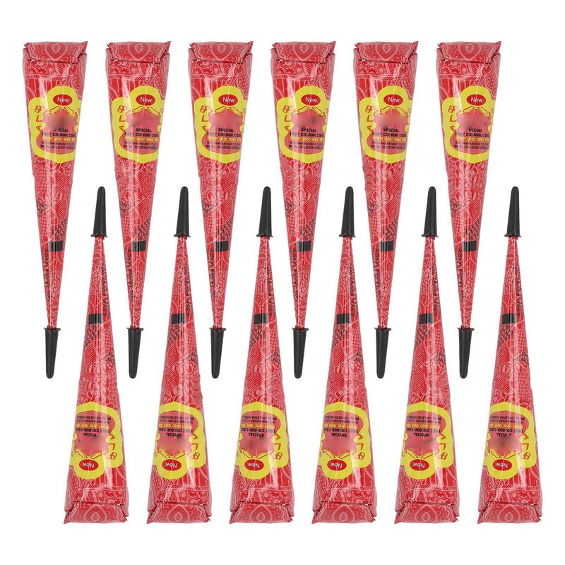 12pcs 0.9oz Temporary Tattoo Paste Red Professional Waterproof Safe DIY