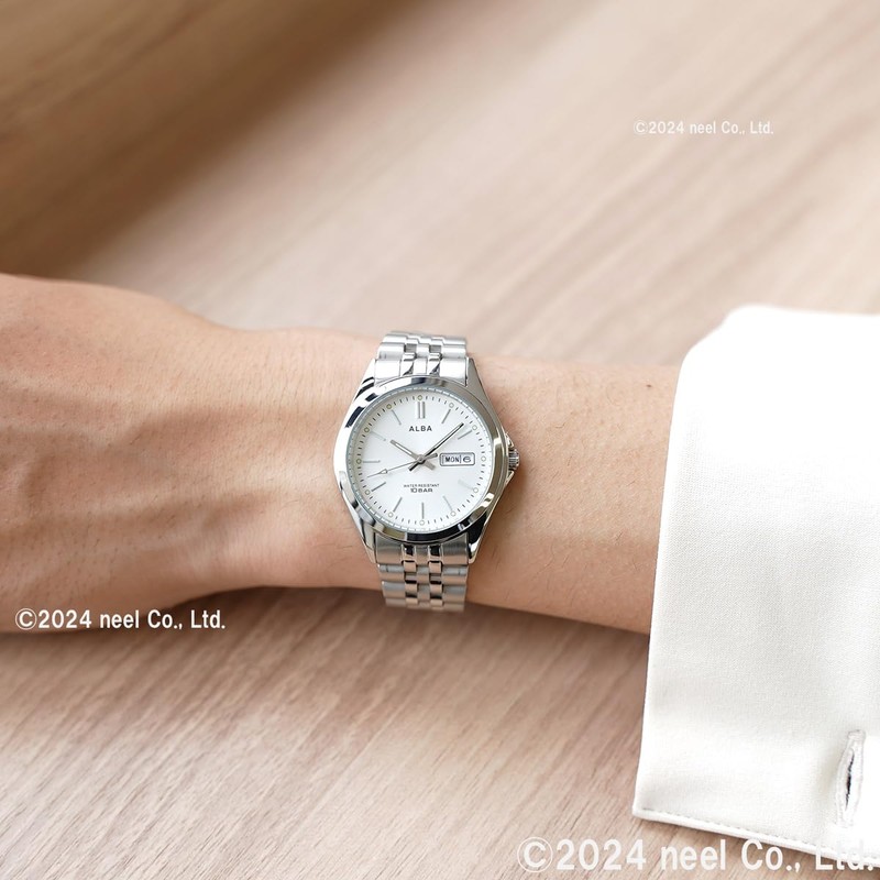 Seiko AQGK471 Men's Wristwatch, Alba, Standard Quartz, Silver, Silver, Bracelet