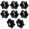 Pack of 8 Star Grip Nuts M6, Star Nuts, Star