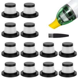 Duck Vacuum Filters Replacement: for Horsepower Duck Vacuum Cleaner as Seen on TV, Washable Hepa Filter for Duck Compact Cordless Vacuum, High Efficiency Filters for Duck Vac (12 Pack)