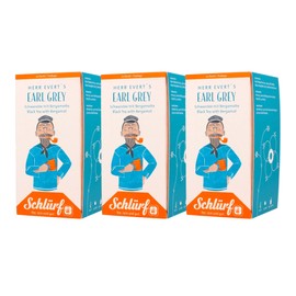 Schlürf Organic Black Tea Blend "Mr. Evert's Earl Grey" - 3 x 20 x in a Bundle (Double Chamber Tea Bag)