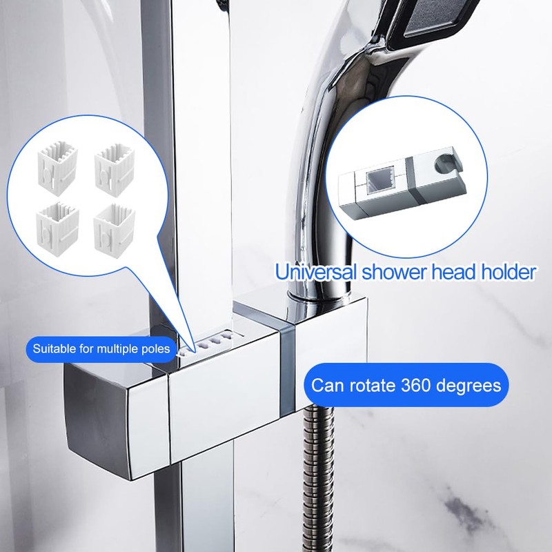 Adjustable Shower Bracket, Shower Head Holders, No Drilling Slip-On Design