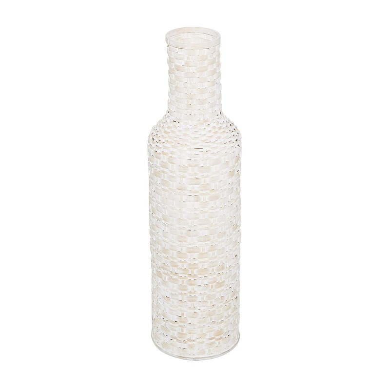 Deco 79 Bamboo Wood Decorative Vase Tall Woven Floor Centerpiece