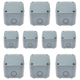 SuperInk Waterproof Junction Box, IP66 Outdoor Electrical Enclosure, PVC/ABS Grey Project Box, 3 1/4" x2 3/4" x2 1/4" (86x74x62mm), Weatherproof Small Electrical Box for Garden, CCTV, DIY Wiring,10PK