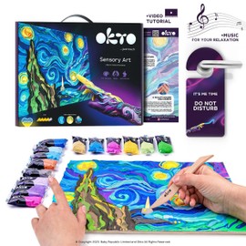 OKTO Art Kit Vincent Van Gogh Starry Night | Arts & Crafts DIY Painting with Modeling Clay Kit for Painting | Painting Kits for Adults for Home Decoration | Air Dry Clay for Adults| Arts and Crafts