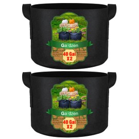 Gardzen 2-Pack 40 Gallon Grow Bags, Aeration Fabric Pots with Handles, Pot for Plants