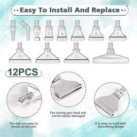 DoreenBow 21Pcs Diamond Art Painting Metal Tips Screw Thread Tips Diamond Art Painting Pen Accessories Multi Placer Tips 5D Diamond Art Painting Tools with 6 Clay, Silvery