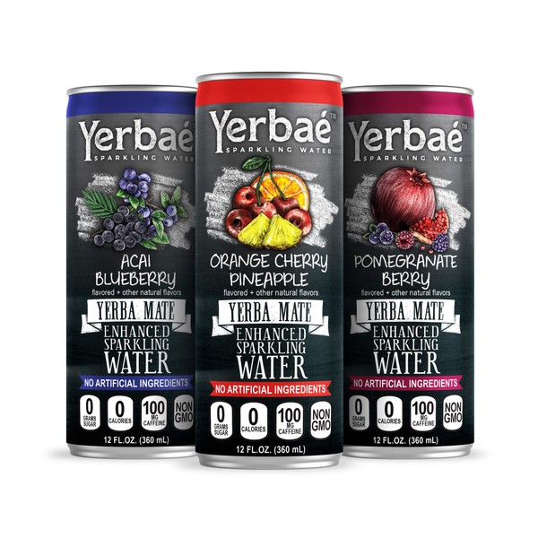 Yerbae Sparkling Water with Yerba Mate Tea - Natural Energy Drink with Caffeine & Antioxidants - Zero Sugar, No Calories, Keto & Whole 30, Non-GMO Seltzers (Variety 12 Pack of 12oz Cans)