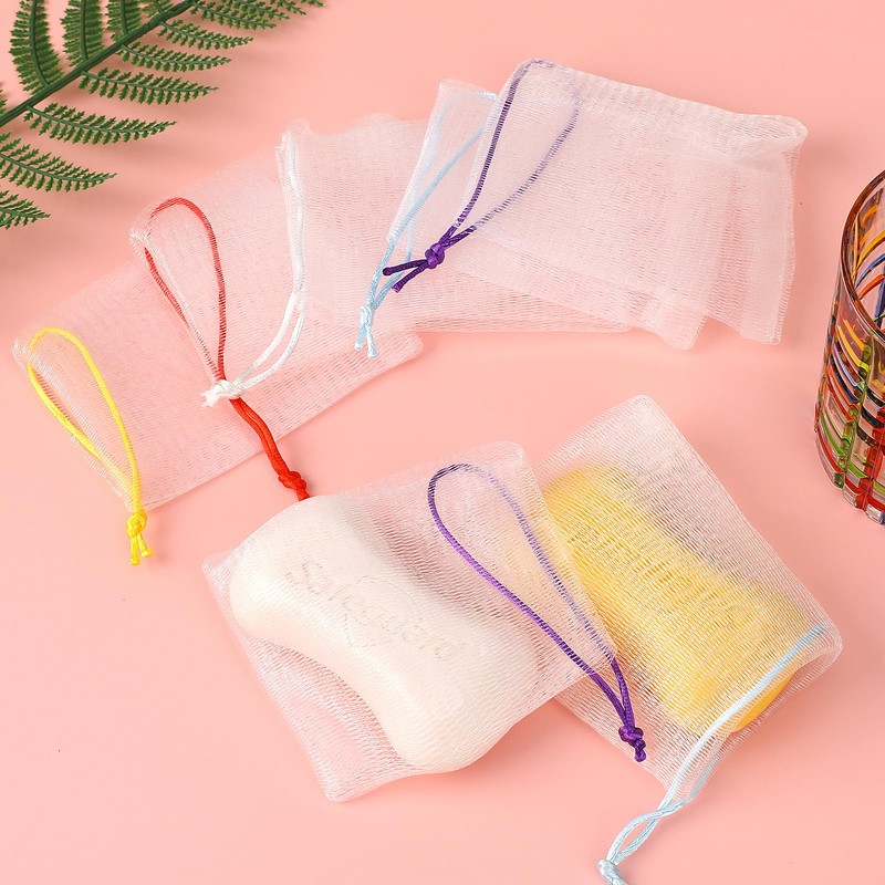 Mozeat Lens 20 PCS Exfoliating Mesh Soap Saver Pouch Bag
