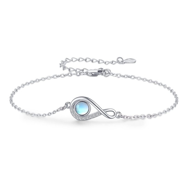 Twoowl Infinity Moonstone Bracelet for Women 925 Sterling Silver Exquisite