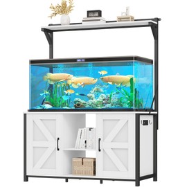 YITAHOME 120 Gallon Fish Tank Stand with Power Outlets, Heavy Duty Metal Large Aquarium Stand with Cabinet, Reptile Tank Turtle Terrariums Table for Fish Tank Accessories Storage,1100LBS Capacity