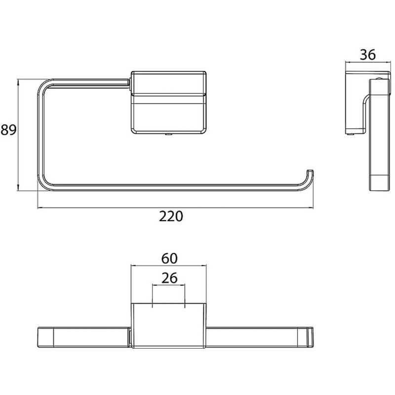 EMCO Cue Wall Mounted Towel Ring Elegant Towel Rail with