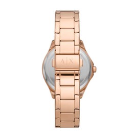 Armani Exchange Ladies Quartz 3-Hand Watch with Bracelet Lady Hampton AX5264, Rose Gold, AX5264-AMZUK