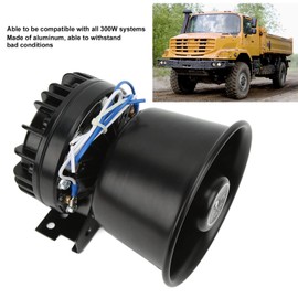 FOUF Car Siren Horn, Car Warning Alarm, Car Police Siren, Metal Black Round Cone Speaker, Security Siren, 300W 130dB Police Siren Amplifer for Cars,Truck,Fire,Ambulance,Traffic