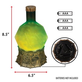 ENHANCE Gaming Sorcerer's Potion Light with Swirling Mystical Brew - Potion Bottle Mood Light Prop for Tabletop Game Immersion, Playroom, Desk Decor - Soft Glowing Whirling Potion (Green Elixir)