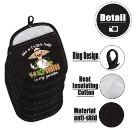 CMNIM Bob' TV Show Gift Burgers Oven Mitt Bobs Kitchen Accessories for Bob's Family Fans Oven Mitt BBQ Glove Pot Holder (British Lady Oven Mitt)
