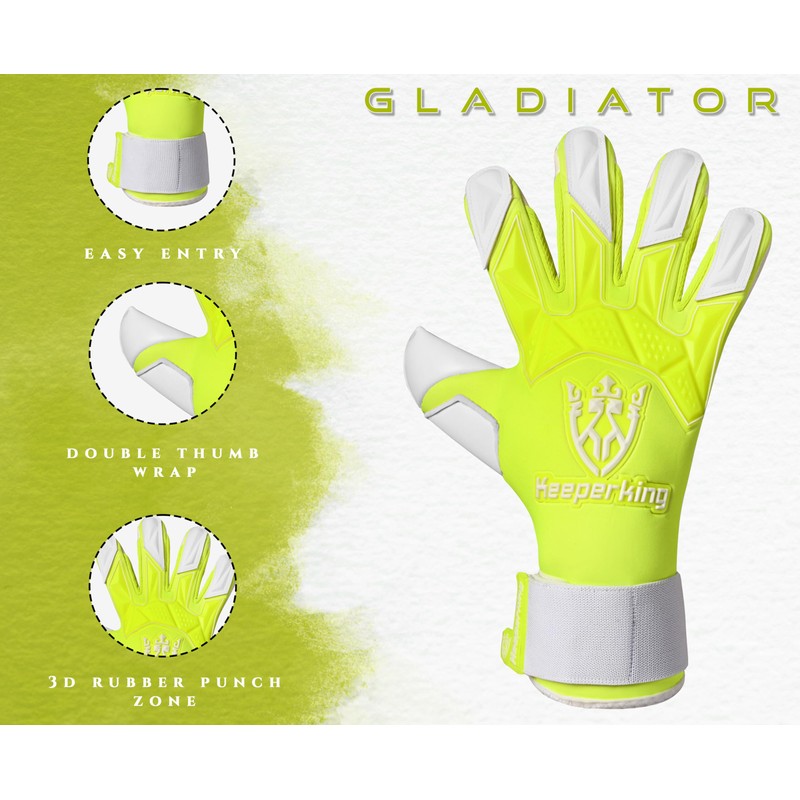 Keeperking GladiatorKing Negative Cut Professional Men's Goalkeeper Gloves with Professional