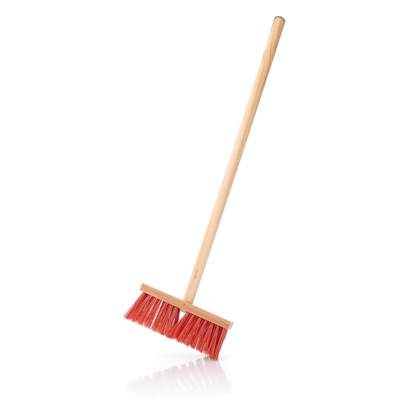 BigDean Children's Broom Street Broom with Red Bristles