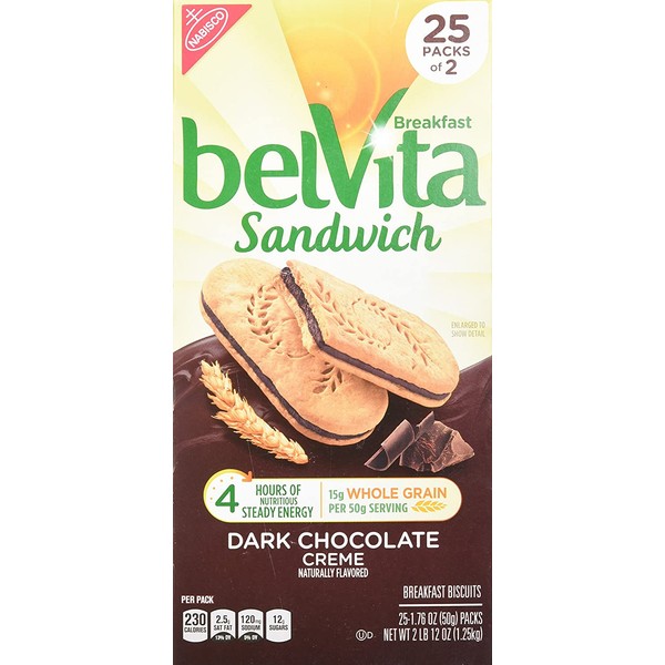 Belvita Breakfast Biscuits, Chocolate, 25 Count, 44 Ounce
