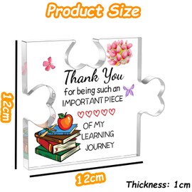 Acrylic Puzzle Plaque Decorations, Teacher Acrylic Plaque, Thank You Graduation for Her, Women Friends, Teacher, Roommate Desk Decor, Teacher Appreciation Gifts