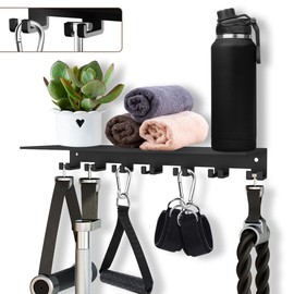 Floating Shelf Organizer Compatible with Tonal Accessories Wall Mount Hanger with Hooks T-Lock Adapters Home Gym Weight Storage Equipment Metal Rack Holder Bracket Hanger Workout Fitness (Classic)