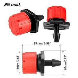 Aqua Control Drip Irrigation Drip Kit 25 Adjustable Dripper from 0 to 70L/Hour + 25 Adjustable Droppers from 0 to 70L/Hour with Ground Spike