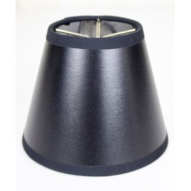 Set of 6 Black Parchment Silver-Lined Chandelier Lampshade 3x5x4