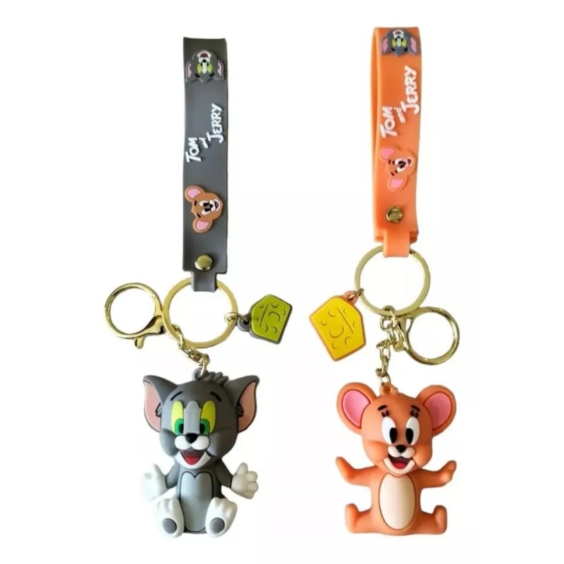 Movasa Duo Llavero Tom Y Jerry De Goma Con Gancho