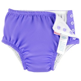 HECCEI Reusable Swim Nappy for Babies, Skin-Friendly with Adjustable Waistband, Swim Nappy Baby (Purple, L)
