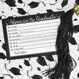 Graduation Advice Cards - School Colors - 25 Count (Black)