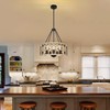 Sigaitwei 18.9'' Farmhouse Drum Chandelier, 5-Light Adjustable Dining Room Light