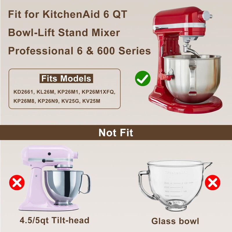 Flex Edge Beater for KitchenAid 6 QT Bowl-Lift Stand Mixers