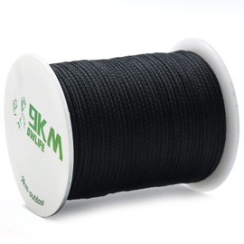 9KM DWLIFE Black Braided Kevlar String 1500lb 100ft Fishing Assist Line High Strength Tensile Heat Resistant for Paracord Cord Ultralight Tactical Survival Rope Kite Flying Outdoor Activities