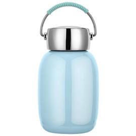XUDREZ Mini Insulated Stainless Steel Water Bottle 260ml Small Vacuum Metal Thermos Flask Leakproof Bottle for Sports Juice Milk Tea Vacuum Hot Cold Water Coffee Bottle Blue