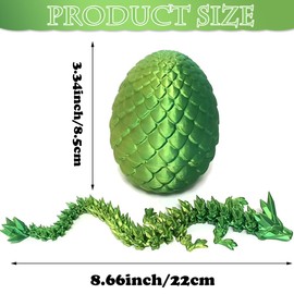 BZQCPLX 3D Dragon Egg Articulating Gemstone,Crystal Dragon Figurine,3D Dragons Egg,Articulated Dragon,Removable Mystery Dragon Egg Toy Dragon,for Kids and Adults Home Decor Desk Decor (C)