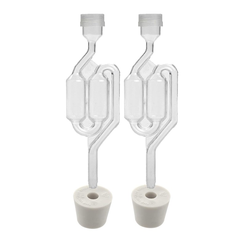 Home Brew Ohio Twin Bubble Airlock with 6.5 Rubber Stopper