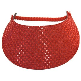 Coil Foam Visor Red Sequin Red Hat Ladies