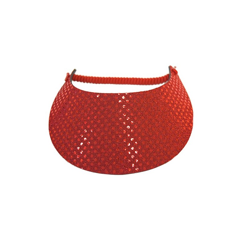 Coil Foam Visor Red Sequin Red Hat Ladies