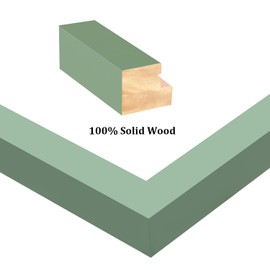 Egofine 8x8 Picture Frames 4PCS, Made of Solid Wood Covered by Plexiglass Display 4x4/6x6 with Mat or 8x8 without Mat, for Table Top Display and Wall Mounting Photo Frame, Green