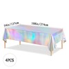 4 Pack Iridescent Tablecloth Laser Disposable Table Covers, 54"x108" Plastic
