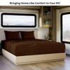 Shreem Linen Microfiber RV Sheet Sets, 60x80 Camper Queen, Chocolate