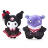 Sanrio 883794 Kuromi & Baku Mascot Brooch Set (Kromi Delusional)