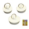 3 Pack of rubber stoppers for sink or tub