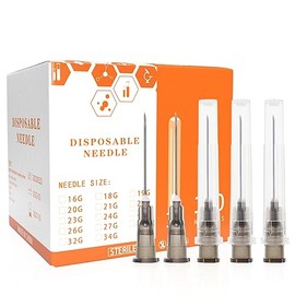 22G 1" 25mm Needle Luer Lock Dispensing Needles Accessories, Disposable, Box of 100