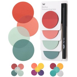 Mr. Pen- Transparent Sticky Notes, 200 Pcs, Vintage Colors, Round Translucent Sticky Notes, Pastel Sticky Notes, See Through Sticky Notes, Sticky Notes Transparent, Bible Sticky Notes