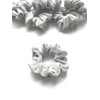 Scrunchies Set, 6 Pieces Silver Mesh With Lurex. Quality Silver